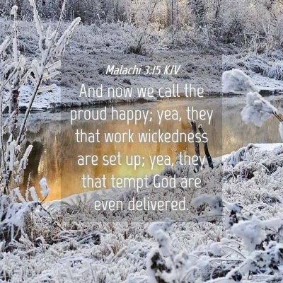 Picture 04 - Malachi 3:15 KJV - And now we call the proud happy; yea, they that - Bible Verse Picture