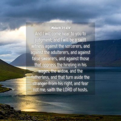 Picture 04 - Malachi 3:5 KJV - And I will come near to you to judgment; and I - Bible Verse Picture