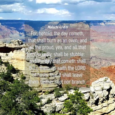 Picture 04 - Malachi 4:1 KJV - For, behold, the day cometh, that shall burn as - Bible Verse Picture