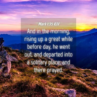 Picture 04 - Mark 1:35 KJV - And in the morning, rising up a great while - Bible Verse Picture