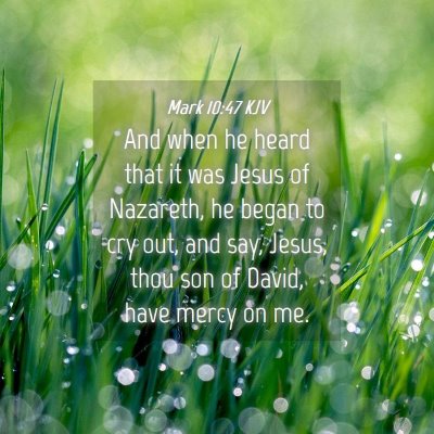 Picture 04 - Mark 10:47 KJV - And when he heard that it was Jesus of Nazareth, - Bible Verse Picture
