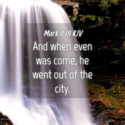 Picture 04 - Mark 11:19 KJV - And when even was come, he went out of the - Bible Verse Picture