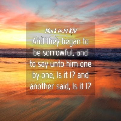 Picture 04 - Mark 14:19 KJV - And they began to be sorrowful, and to say unto - Bible Verse Picture