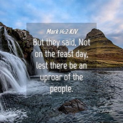 Picture 04 - Mark 14:2 KJV - But they said, Not on the feast day, lest there - Bible Verse Picture