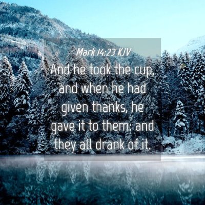 Picture 04 - Mark 14:23 KJV - And he took the cup, and when he had given - Bible Verse Picture