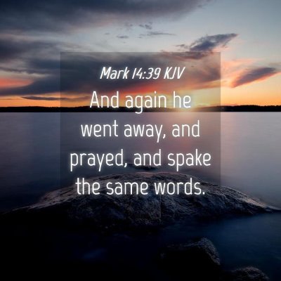 Picture 04 - Mark 14:39 KJV - And again he went away, and prayed, and spake the - Bible Verse Picture
