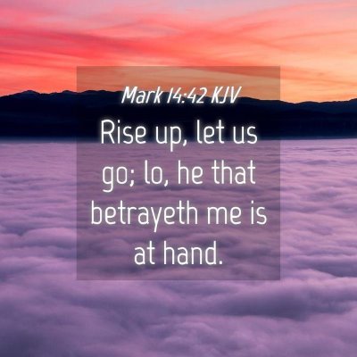 Picture 04 - Mark 14:42 KJV - Rise up, let us go; lo, he that betrayeth me is - Bible Verse Picture