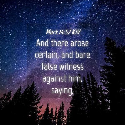 Picture 04 - Mark 14:57 KJV - And there arose certain, and bare false witness - Bible Verse Picture