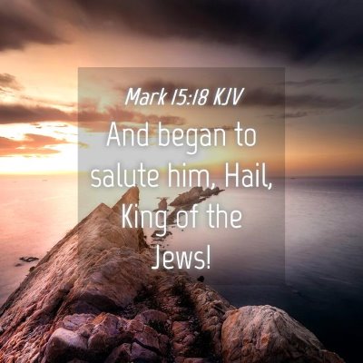 Picture 04 - Mark 15:18 KJV - And began to salute him, Hail, King of the - Bible Verse Picture