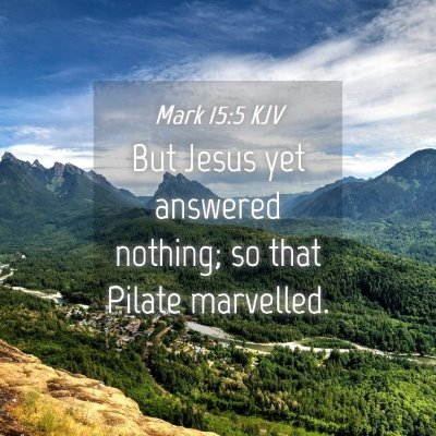 Picture 04 - Mark 15:5 KJV - But Jesus yet answered nothing; so that Pilate - Bible Verse Picture