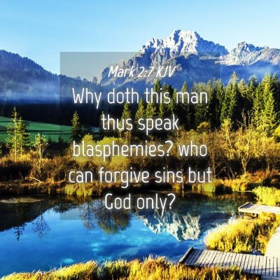 Picture 04 - Mark 2:7 KJV - Why doth this man thus speak blasphemies? who can - Bible Verse Picture