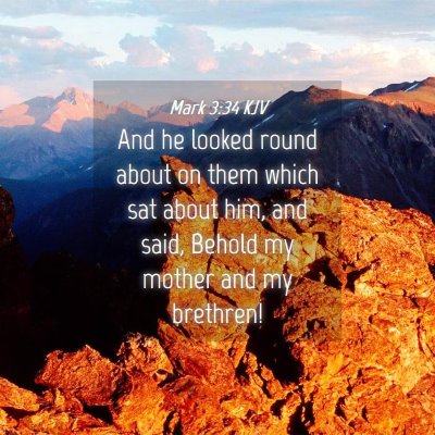 Picture 04 - Mark 3:34 KJV - And he looked round about on them which sat about - Bible Verse Picture