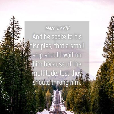 Picture 04 - Mark 3:9 KJV - And he spake to his disciples, that a small ship - Bible Verse Picture