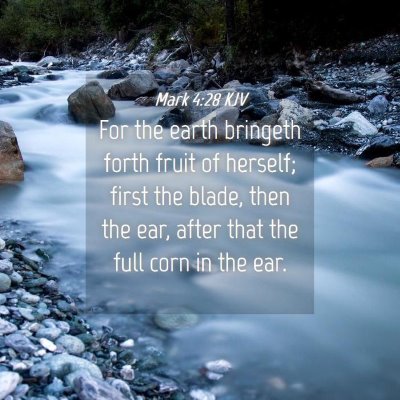 Picture 04 - Mark 4:28 KJV - For the earth bringeth forth fruit of herself; - Bible Verse Picture