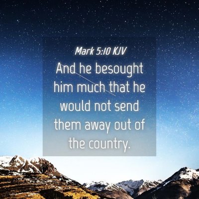Picture 04 - Mark 5:10 KJV - And he besought him much that he would not send - Bible Verse Picture