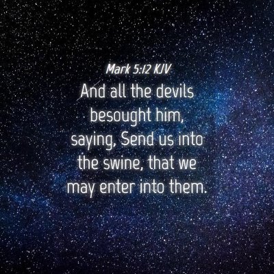 Picture 04 - Mark 5:12 KJV - And all the devils besought him, saying, Send us - Bible Verse Picture