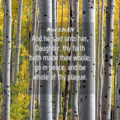 Picture 04 - Mark 5:34 KJV - And he said unto her, Daughter, thy faith hath - Bible Verse Picture