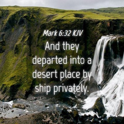 Picture 04 - Mark 6:32 KJV - And they departed into a desert place by ship - Bible Verse Picture