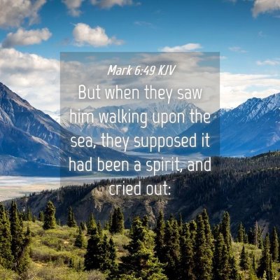 Picture 04 - Mark 6:49 KJV - But when they saw him walking upon the sea, they - Bible Verse Picture