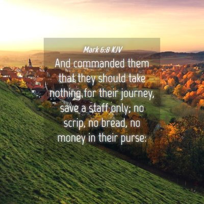 Picture 04 - Mark 6:8 KJV - And commanded them that they should take nothing - Bible Verse Picture