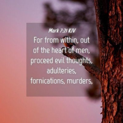 Picture 04 - Mark 7:21 KJV - For from within, out of the heart of men, proceed - Bible Verse Picture