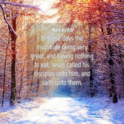 Picture 04 - Mark 8:1 KJV - In those days the multitude being very great, and - Bible Verse Picture