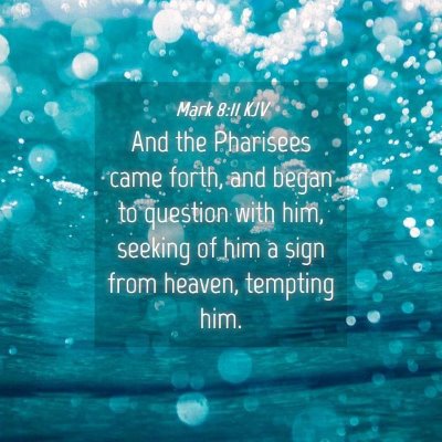 Picture 04 - Mark 8:11 KJV - And the Pharisees came forth, and began to - Bible Verse Picture