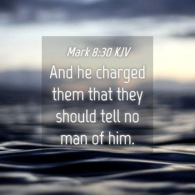 Picture 04 - Mark 8:30 KJV - And he charged them that they should tell no man - Bible Verse Picture