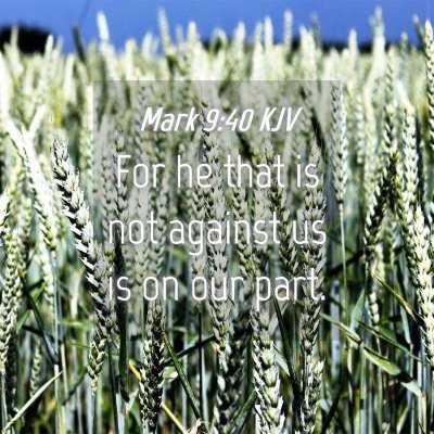 Picture 04 - Mark 9:40 KJV - For he that is not against us is on our - Bible Verse Picture