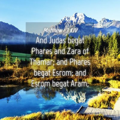 Picture 04 - Matthew 1:3 KJV - And Judas begat Phares and Zara of Thamar; and - Bible Verse Picture