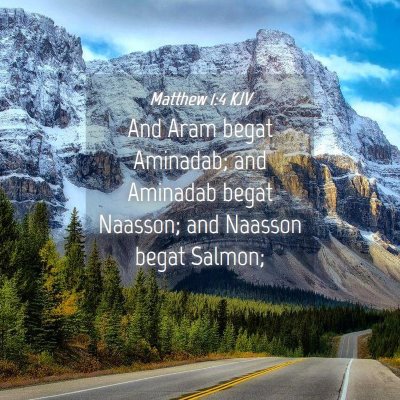 Picture 04 - Matthew 1:4 KJV - And Aram begat Aminadab; and Aminadab begat - Bible Verse Picture