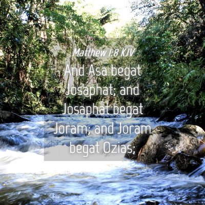 Picture 04 - Matthew 1:8 KJV - And Asa begat Josaphat; and Josaphat begat Joram; - Bible Verse Picture