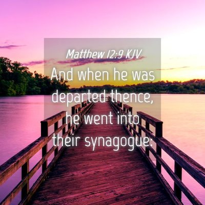 Picture 04 - Matthew 12:9 KJV - And when he was departed thence, he went into - Bible Verse Picture