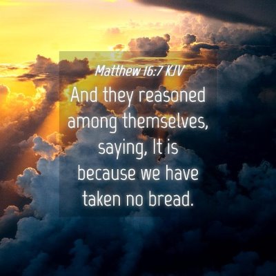 Picture 04 - Matthew 16:7 KJV - And they reasoned among themselves, saying, It is - Bible Verse Picture