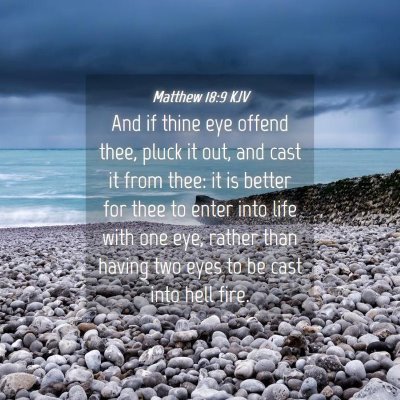 Picture 04 - Matthew 18:9 KJV - And if thine eye offend thee, pluck it out, and - Bible Verse Picture