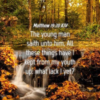 Picture 04 - Matthew 19:20 KJV - The young man saith unto him, All these things - Bible Verse Picture