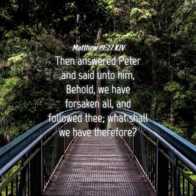 Picture 04 - Matthew 19:27 KJV - Then answered Peter and said unto him, Behold, we - Bible Verse Picture