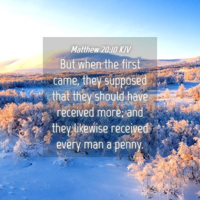 Picture 04 - Matthew 20:10 KJV - But when the first came, they supposed that they - Bible Verse Picture