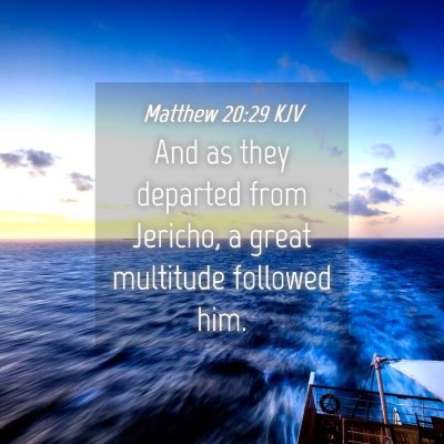 Picture 04 - Matthew 20:29 KJV - And as they departed from Jericho, a great - Bible Verse Picture
