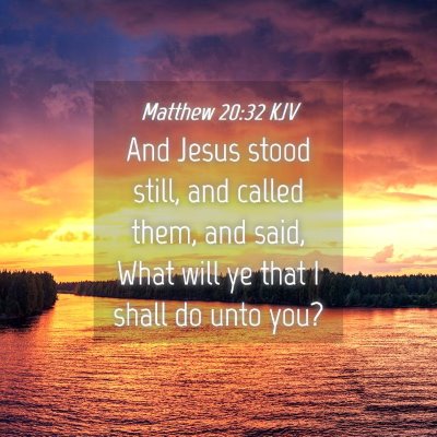 Picture 04 - Matthew 20:32 KJV - And Jesus stood still, and called them, and said, - Bible Verse Picture