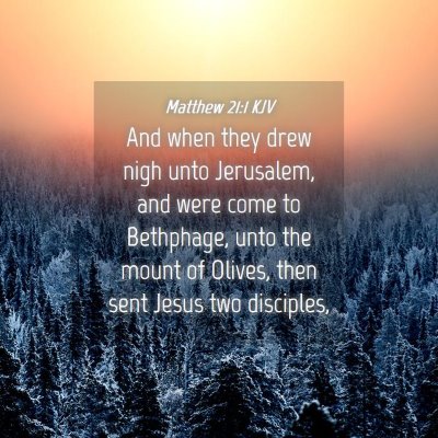 Picture 04 - Matthew 21:1 KJV - And when they drew nigh unto Jerusalem, and were - Bible Verse Picture