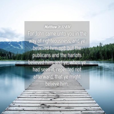Picture 04 - Matthew 21:32 KJV - For John came unto you in the way of - Bible Verse Picture