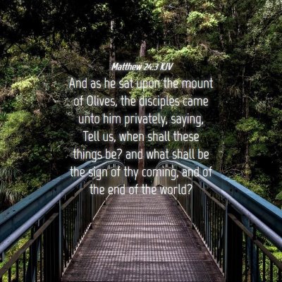 Picture 04 - Matthew 24:3 KJV - And as he sat upon the mount of Olives, the - Bible Verse Picture