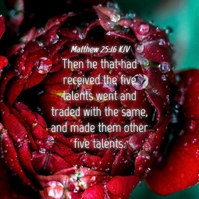 Picture 04 - Matthew 25:16 KJV - Then he that had received the five talents went - Bible Verse Picture