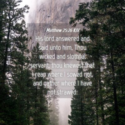 Picture 04 - Matthew 25:26 KJV - His lord answered and said unto him, Thou wicked - Bible Verse Picture