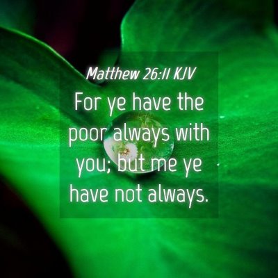 Picture 04 - Matthew 26:11 KJV - For ye have the poor always with you; but me ye - Bible Verse Picture