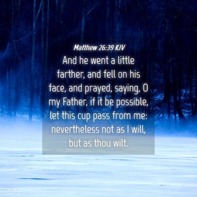 Picture 04 - Matthew 26:39 KJV - And he went a little farther, and fell on his - Bible Verse Picture