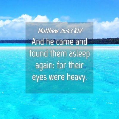 Picture 04 - Matthew 26:43 KJV - And he came and found them asleep again: for - Bible Verse Picture