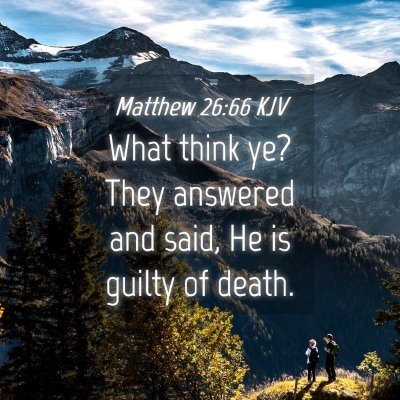 Picture 04 - Matthew 26:66 KJV - What think ye? They answered and said, He is - Bible Verse Picture