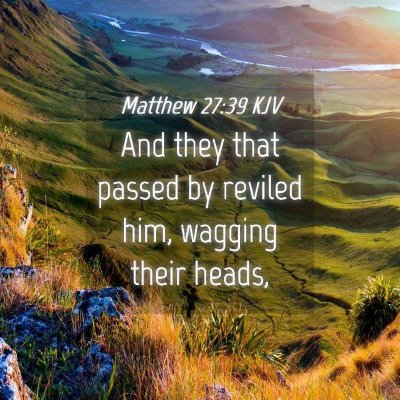 Picture 04 - Matthew 27:39 KJV - And they that passed by reviled him, wagging - Bible Verse Picture